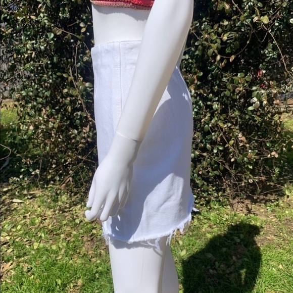 💋NWT Grlfrnd Button Down Raw Hem Twiggy Denim Jean Skirt - Picture 11 of 14